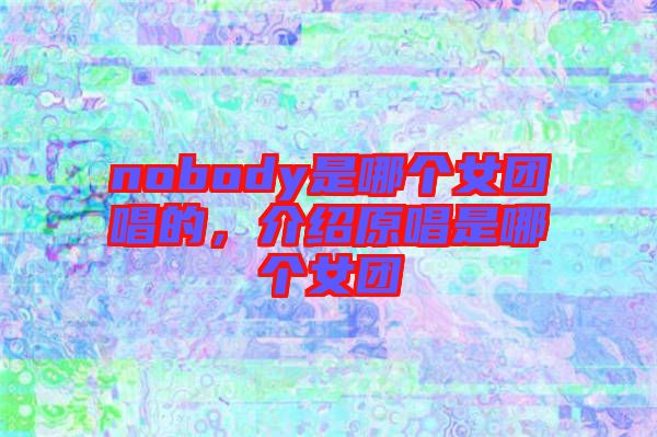 nobody是哪個女團唱的，介紹原唱是哪個女團