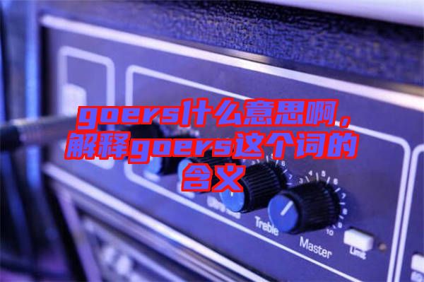 goers什么意思啊，解釋goers這個(gè)詞的含義