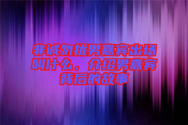 非誠勿擾男嘉賓出場叫什么，介紹男嘉賓背后的故事