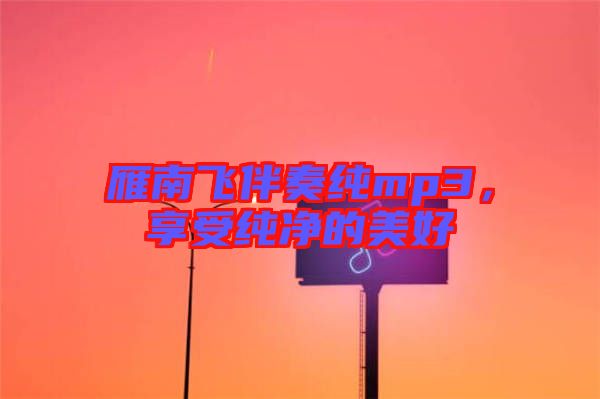 雁南飛伴奏純mp3，享受純凈的美好