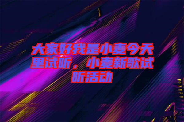 大家好我是小麥今天里試聽，小麥新歌試聽活動(dòng)