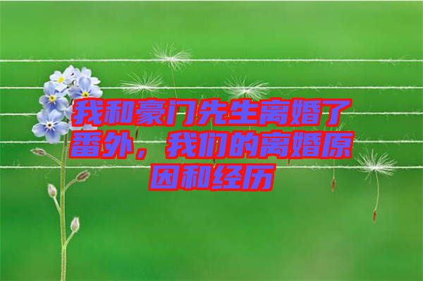我和豪門先生離婚了番外，我們的離婚原因和經(jīng)歷
