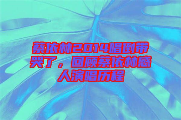 蔡依林2014唱倒帶哭了，回顧蔡依林感人演唱歷程
