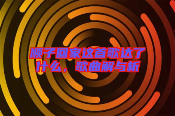 順子回家這首歌達(dá)了什么，歌曲解與析