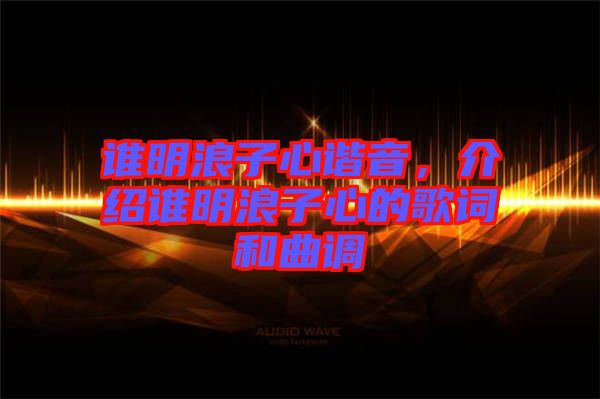 誰明浪子心諧音，介紹誰明浪子心的歌詞和曲調(diào)