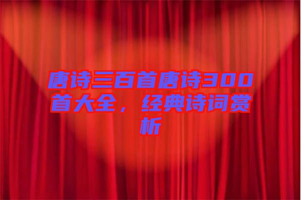 唐詩三百首唐詩300首大全，經(jīng)典詩詞賞析