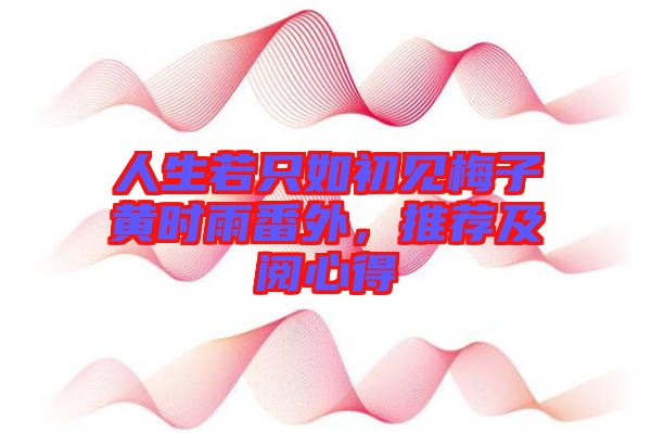 人生若只如初見梅子黃時(shí)雨番外，推薦及閱心得