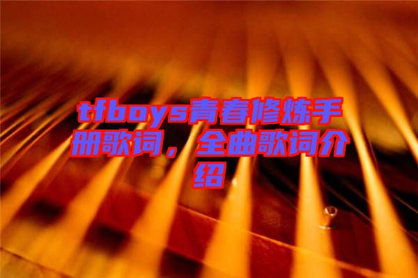tfboys青春修煉手冊歌詞，全曲歌詞介紹