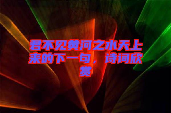 君不見黃河之水天上來的下一句，詩詞欣賞