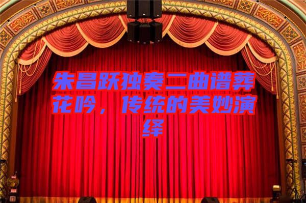 朱昌躍獨(dú)奏二曲譜葬花吟，傳統(tǒng)的美妙演繹
