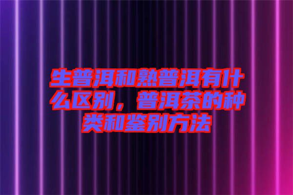 生普洱和熟普洱有什么區(qū)別，普洱茶的種類和鑒別方法