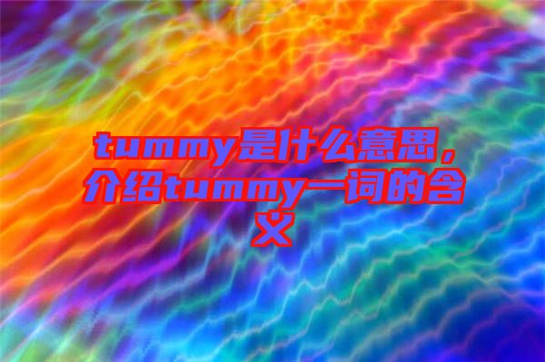 tummy是什么意思，介紹tummy一詞的含義
