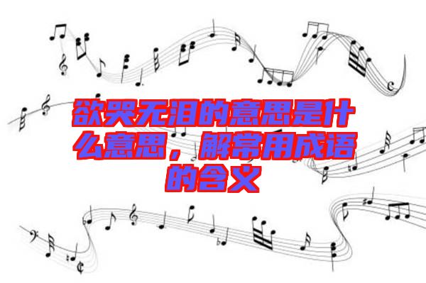 欲哭無淚的意思是什么意思，解常用成語的含義