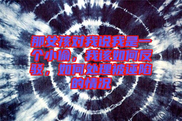 那女孩對我說我是一個小偷，我該如何反駁，如何處理被誣陷的情況