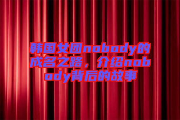 韓國女團nobody的成名之路，介紹nobody背后的故事