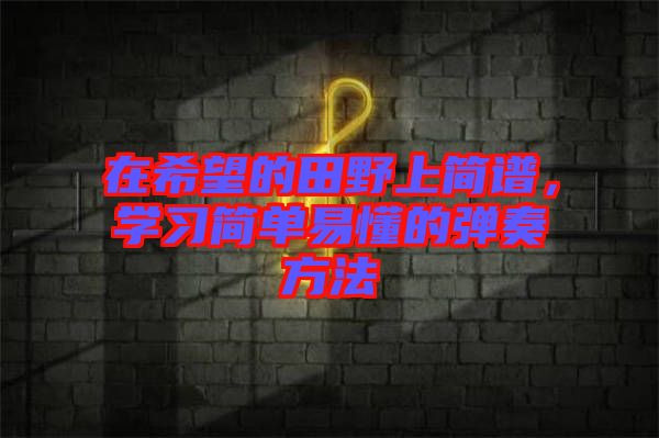 在希望的田野上簡譜，學(xué)習(xí)簡單易懂的彈奏方法
