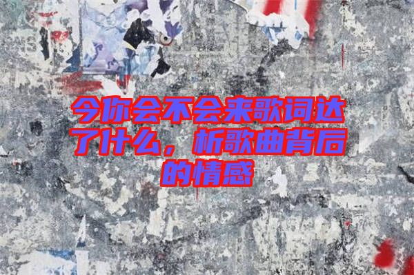 今你會(huì)不會(huì)來歌詞達(dá)了什么，析歌曲背后的情感