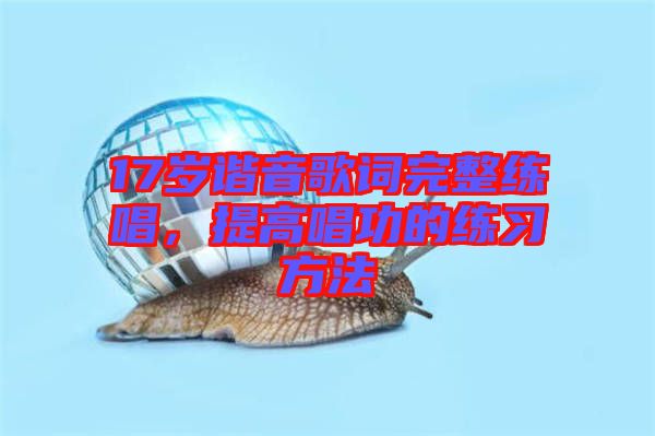 17歲諧音歌詞完整練唱，提高唱功的練習方法