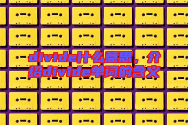 divide什么意思，介紹divide單詞的含義