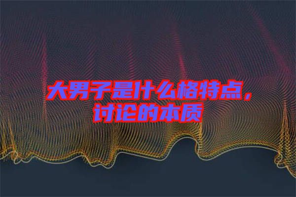 大男子是什么格特點，討論的本質(zhì)
