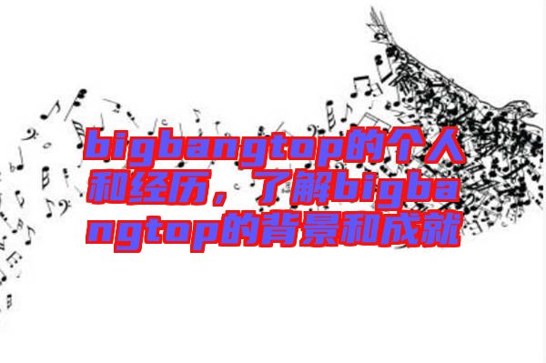 bigbangtop的個人和經(jīng)歷，了解bigbangtop的背景和成就