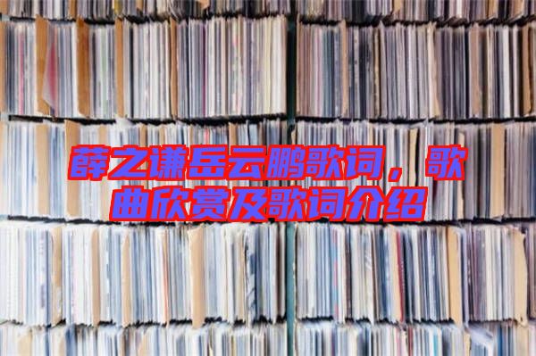 薛之謙岳云鵬歌詞，歌曲欣賞及歌詞介紹