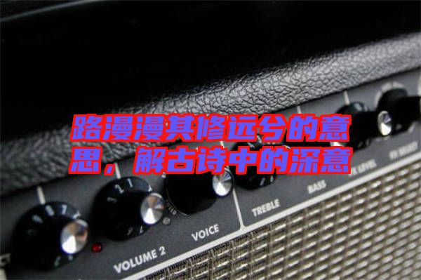 路漫漫其修遠兮的意思，解古詩中的深意