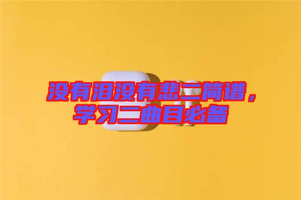 沒有淚沒有悲二簡(jiǎn)譜，學(xué)習(xí)二曲目必備