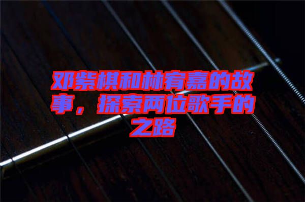 鄧紫棋和林宥嘉的故事，探索兩位歌手的之路