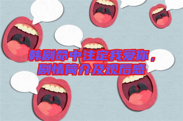 韓劇命中注定我愛你，劇情簡介及觀后感