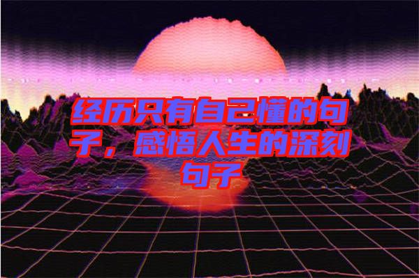 經(jīng)歷只有自己懂的句子，感悟人生的深刻句子