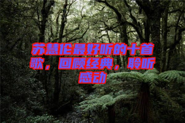 蘇慧倫最好聽的十首歌，回顧經(jīng)典，聆聽感動