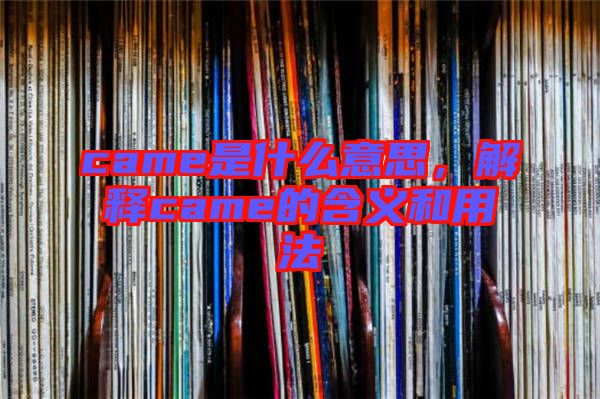 came是什么意思，解釋came的含義和用法