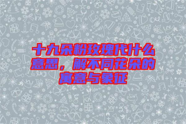 十九朵粉玫瑰代什么意思，解不同花朵的寓意與象征
