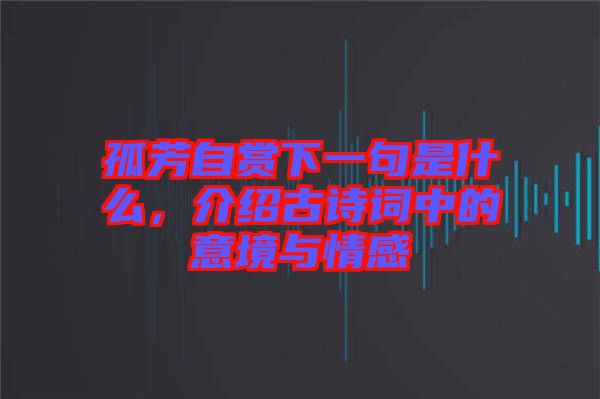 孤芳自賞下一句是什么，介紹古詩(shī)詞中的意境與情感