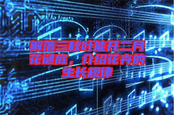 解落三秋葉能開二月花謎底，介紹花卉的生長規(guī)律