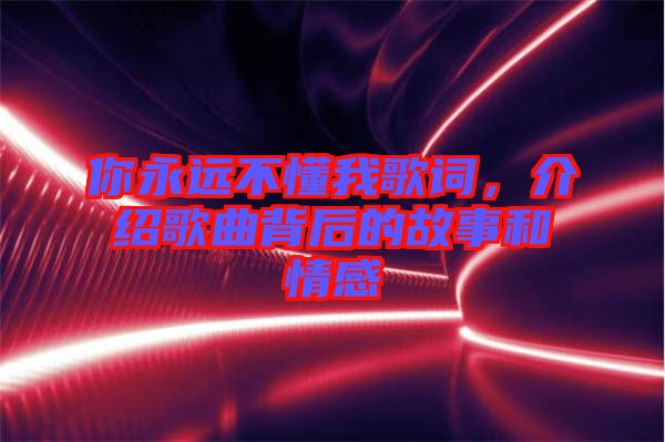 你永遠不懂我歌詞，介紹歌曲背后的故事和情感