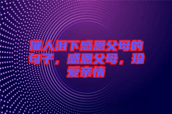 催人淚下感恩父母的句子，感恩父母，珍愛(ài)親情
