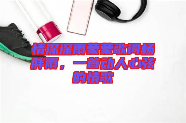 情深深雨蒙蒙歌詞楊胖雨，一首動人心弦的情歌