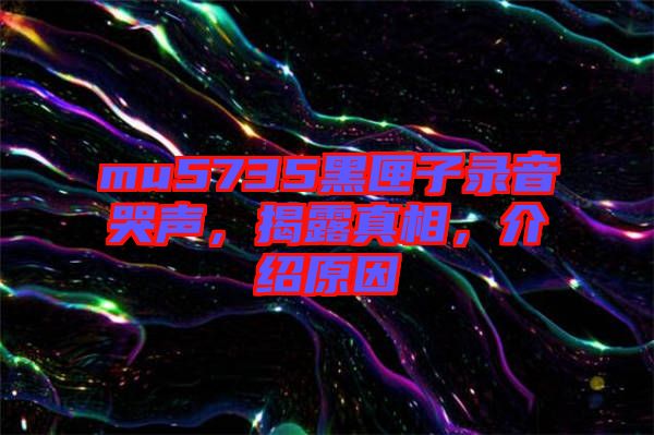 mu5735黑匣子錄音哭聲，揭露真相，介紹原因