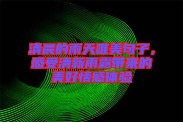 清晨的雨天唯美句子，感受清新雨露帶來的美好情感體驗