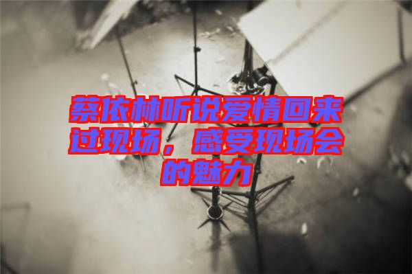蔡依林聽說愛情回來過現(xiàn)場，感受現(xiàn)場會的魅力
