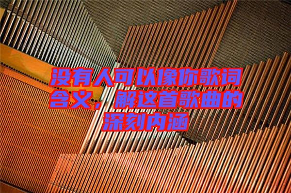 沒有人可以像你歌詞含義，解這首歌曲的深刻內(nèi)涵