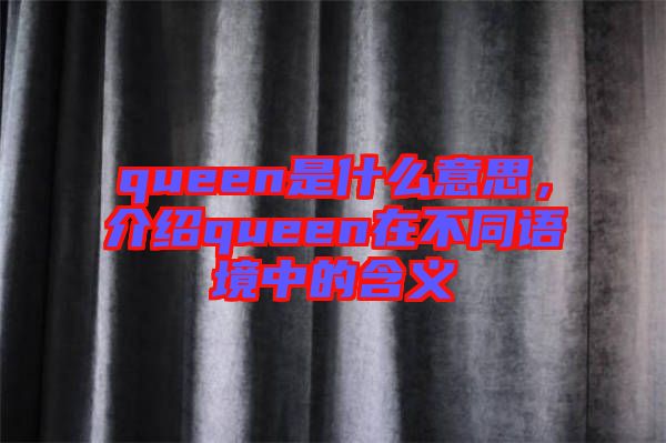 queen是什么意思，介紹queen在不同語(yǔ)境中的含義