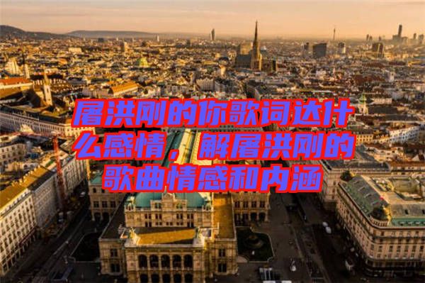 屠洪剛的你歌詞達什么感情，解屠洪剛的歌曲情感和內涵