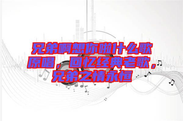 兄弟啊想你啦什么歌原唱，回憶經典老歌，兄弟之情永恒