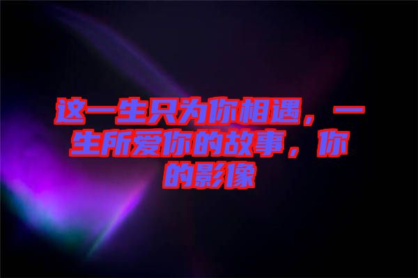 這一生只為你相遇，一生所愛你的故事，你的影像