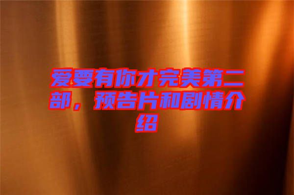 愛(ài)要有你才完美第二部，預(yù)告片和劇情介紹