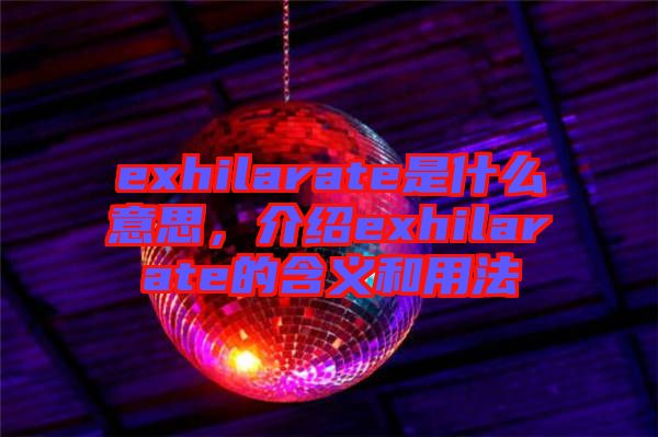 exhilarate是什么意思，介紹exhilarate的含義和用法