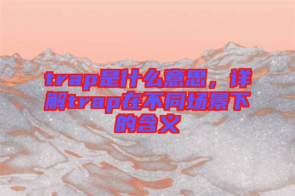 trap是什么意思，詳解trap在不同場(chǎng)景下的含義